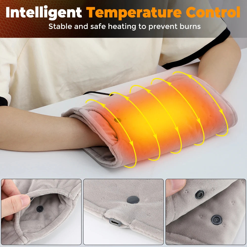 Electric Heating Pad Hand Warmer Heating Muff For Hands USB Plug In Muff Heated Hand Warmer Electric Winter Autumn Keeps Hands Warm Portable Warm Winter Hand Heater For Home Room Warming Blanket