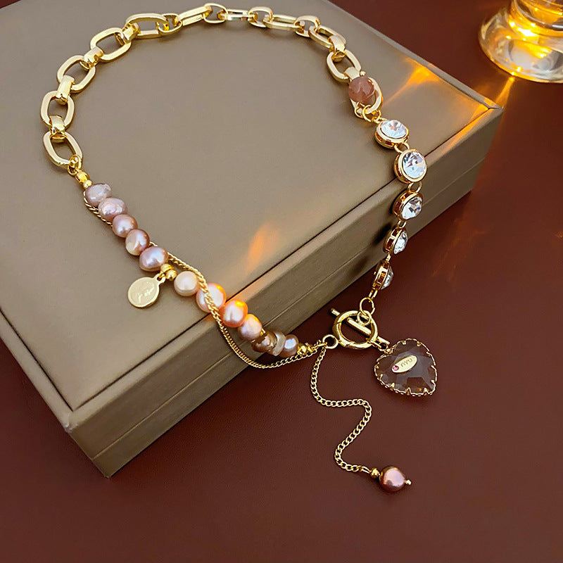 Asymmetric Heart-shaped Freshwater Pearl Necklace