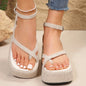 Summer Denim Thong Sandals Fashion Thick-soled Flat Shoes For Women