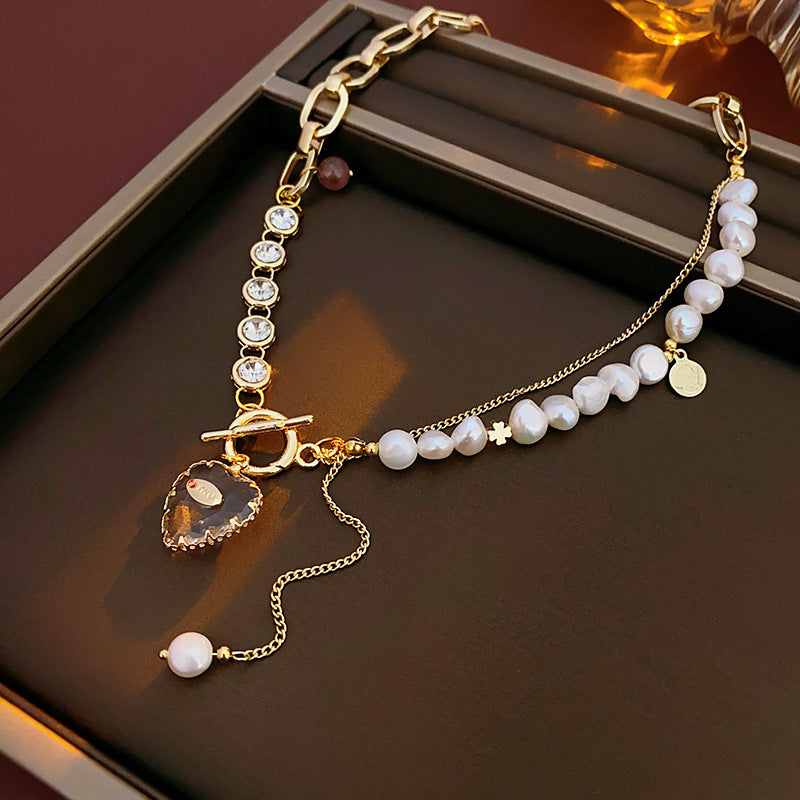 Asymmetric Heart-shaped Freshwater Pearl Necklace