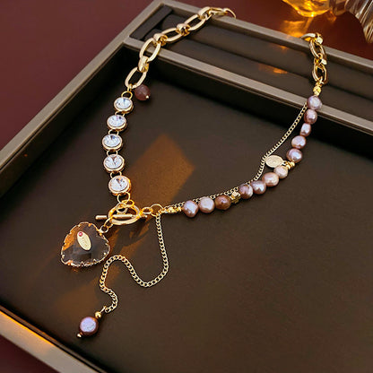 Asymmetric Heart-shaped Freshwater Pearl Necklace