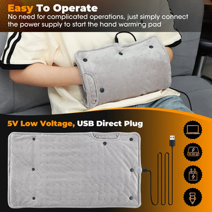 Electric Heating Pad Hand Warmer Heating Muff For Hands USB Plug In Muff Heated Hand Warmer Electric Winter Autumn Keeps Hands Warm Portable Warm Winter Hand Heater For Home Room Warming Blanket