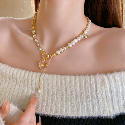 Asymmetric Heart-shaped Freshwater Pearl Necklace