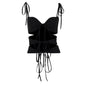 Tie Cut Out Camisole Sexy Casual Top