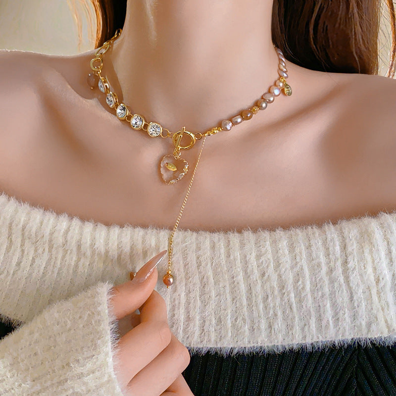 Asymmetric Heart-shaped Freshwater Pearl Necklace