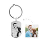 S925 Sterling Silver Keychain Personalized Photo Pattern Pendant