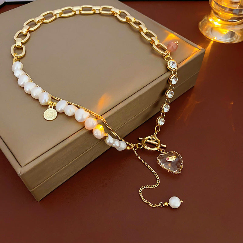Asymmetric Heart-shaped Freshwater Pearl Necklace