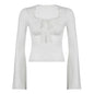 Square Collar Sexy Off-shoulder Early Autumn Long Sleeves