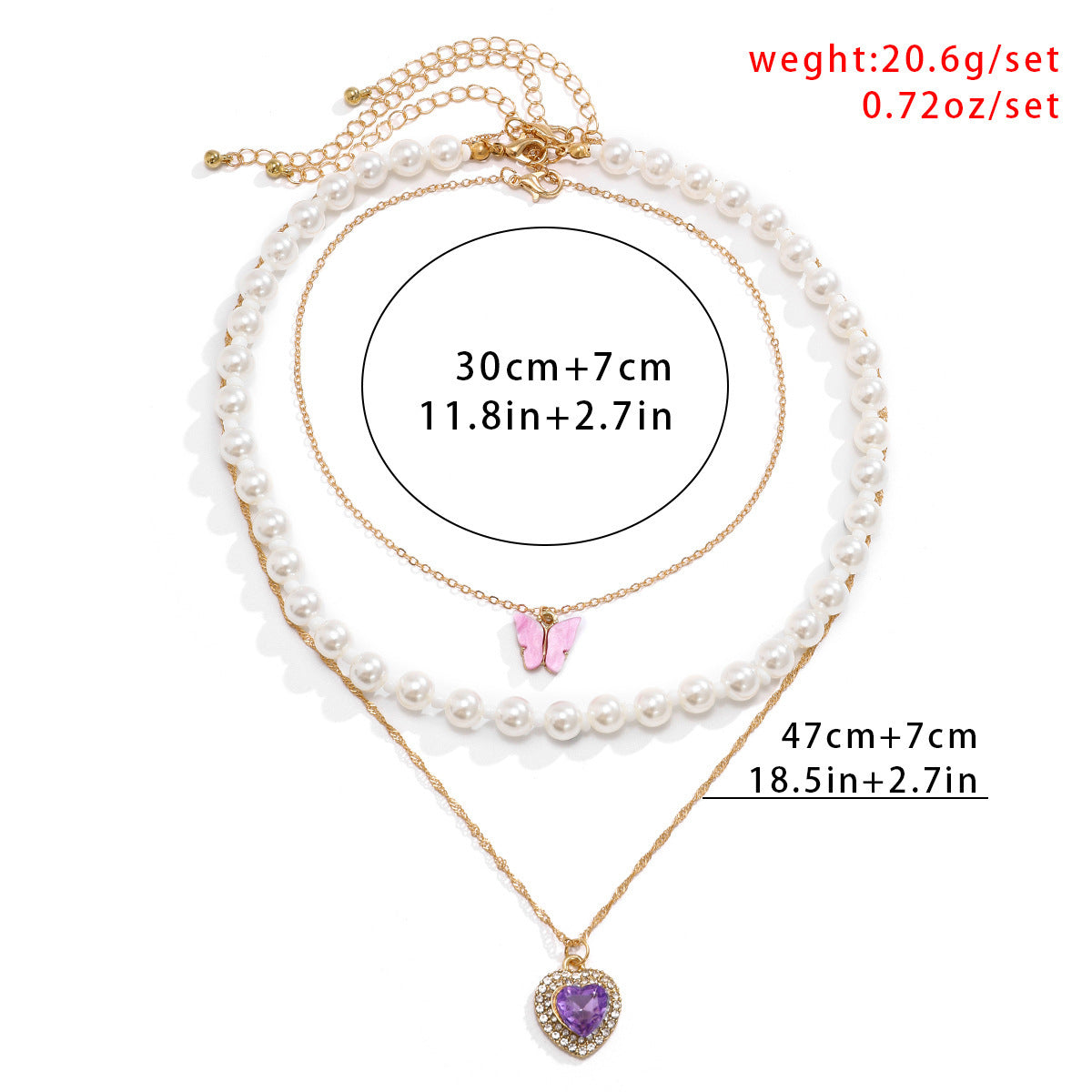 Imitation Pearl Stacking Retro Beaded Necklace