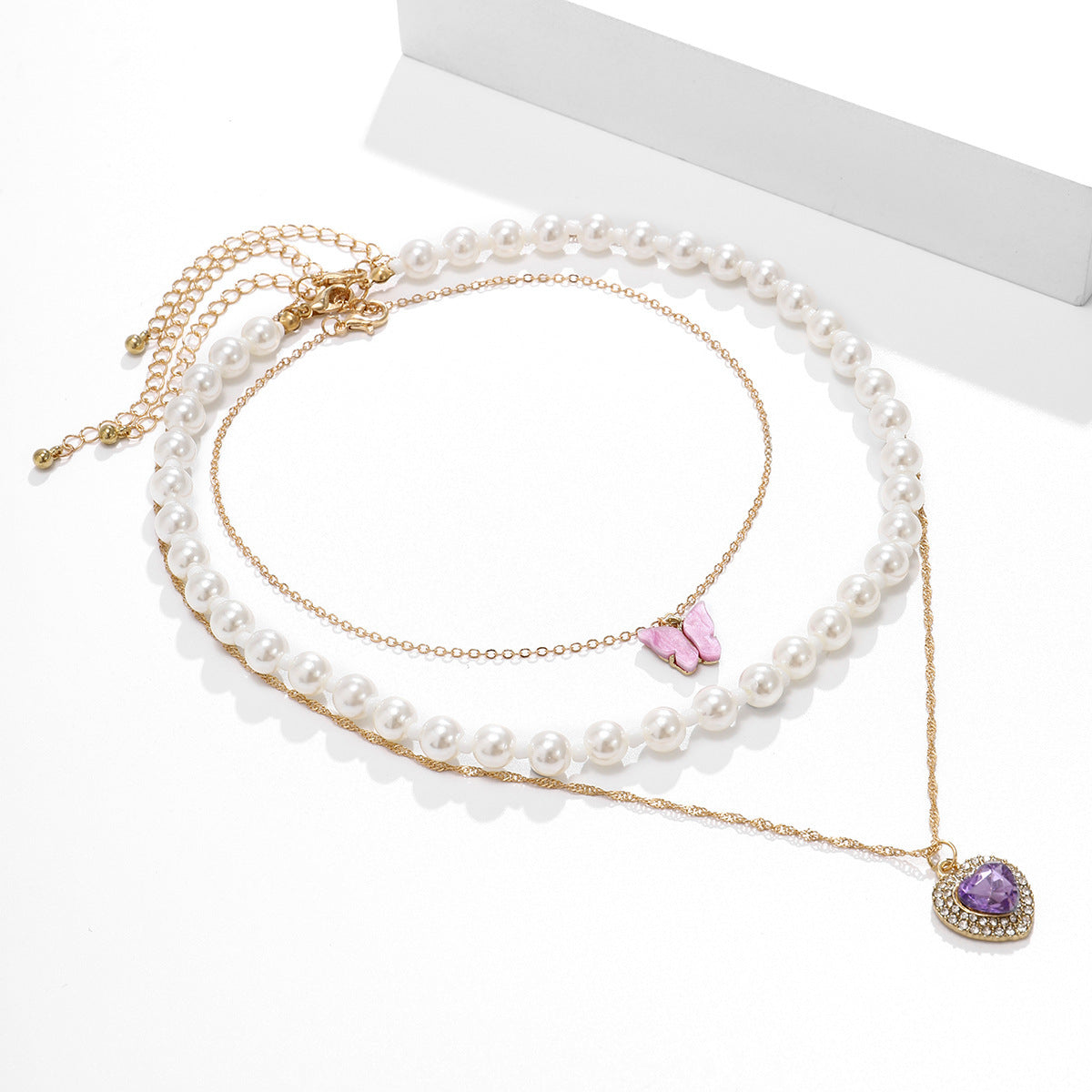 Imitation Pearl Stacking Retro Beaded Necklace