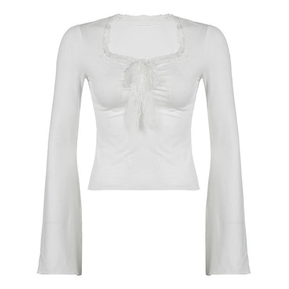 Square Collar Sexy Off-shoulder Early Autumn Long Sleeves